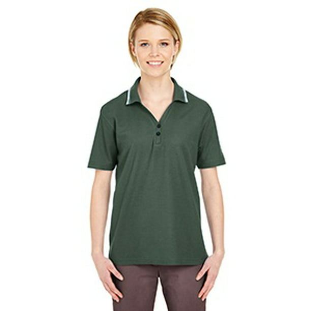 A Product of UltraClub Mens Short-Sleeve Whisper Piqué Polo with Tipped Collar 
